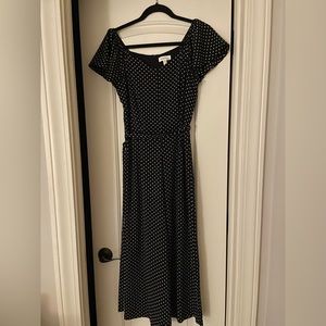 Polka dot jumpsuit with tie!